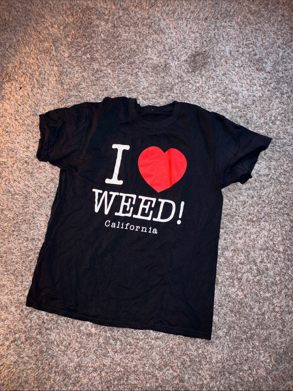 Gildan Black Short-Sleeve Tee with Red Heart Graphic